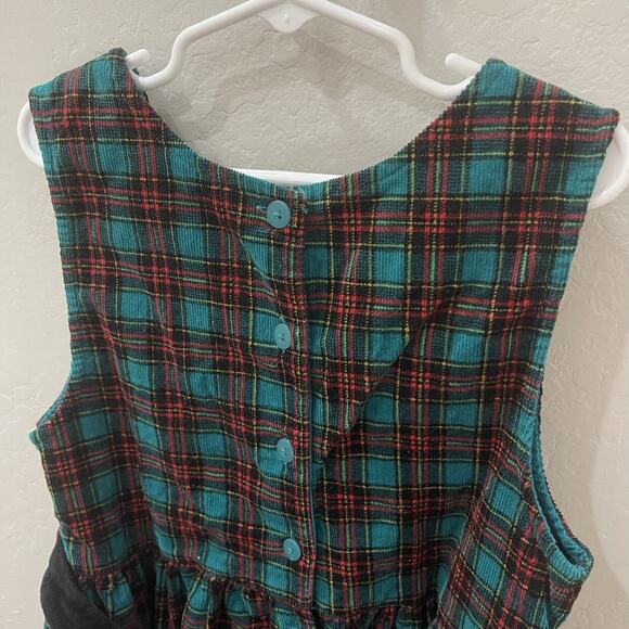 Vintage Gymboree Green & Red Plaid Cord Dress - Picture 9 of 9